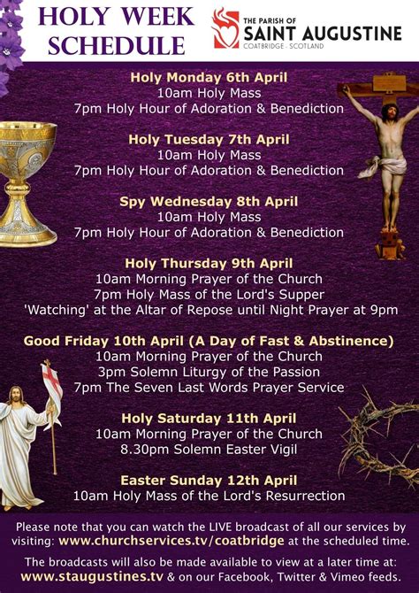 Update Church Info Liturgical Calendar MT 1810. . St augustine church sunday mass schedule